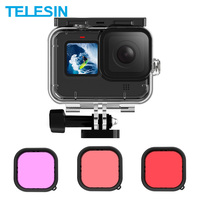 TELESIN 50M wodoodporna obudowa do GoPro Hero 10 9 obudowa do nurkowania podwodnego z filtrem nurkowym do GoPro Hero 9 10 akcesoria 1